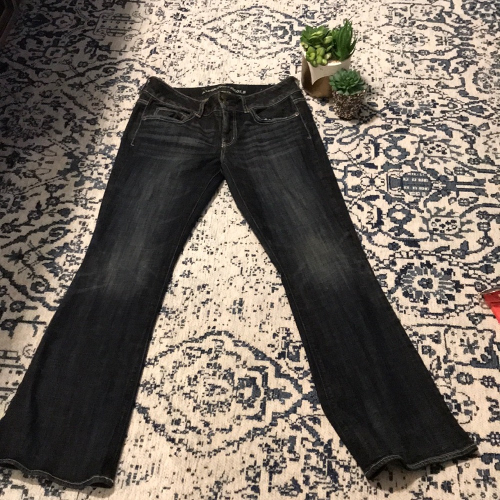 Women's Dark Wash Bootcut Jeans - Black